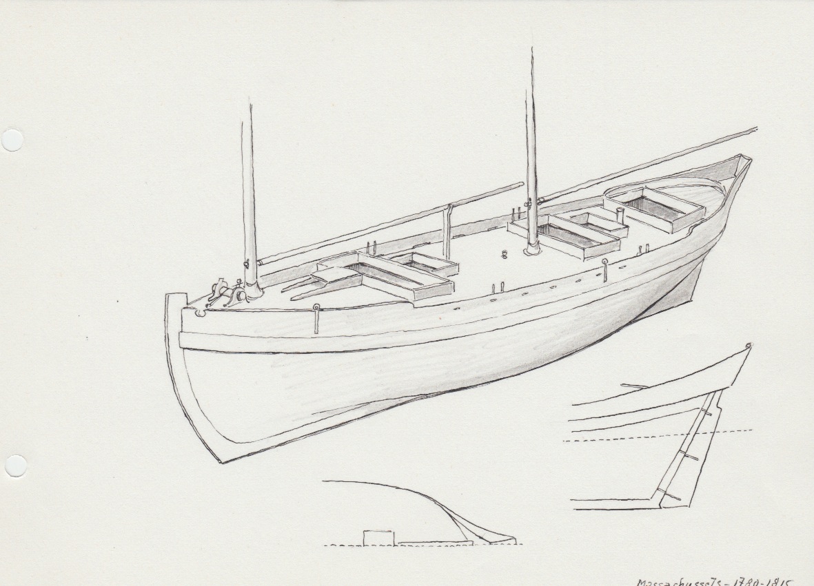 132 Massachussets - 1780-1815 peschereccio Chebacco Boat